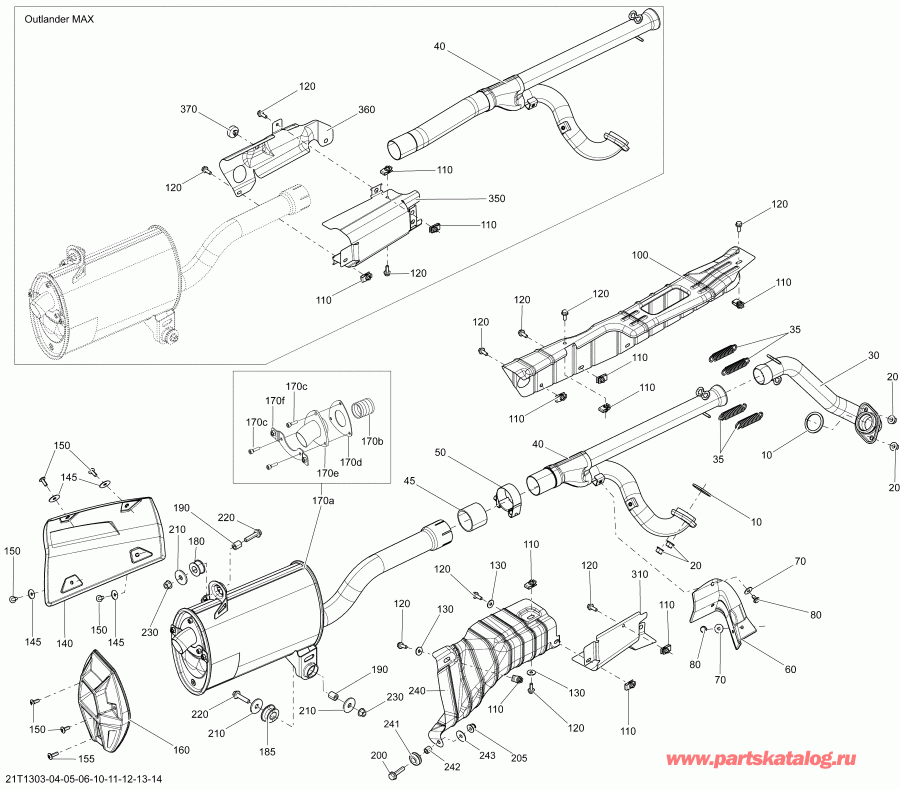 BRP Outlander MAX 650EFI STD, DPS & XT, 2013  -  