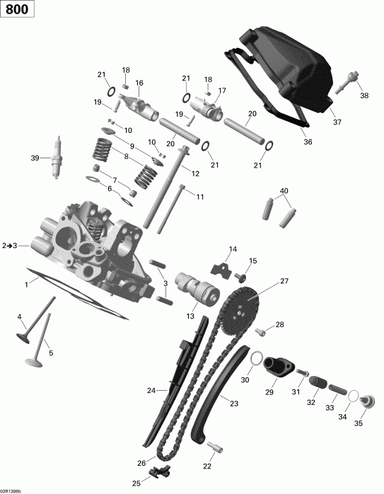    Outlander MAX 800R EFI, DPS, XT & XT-P, 2013 - Cylinder Head, Rear