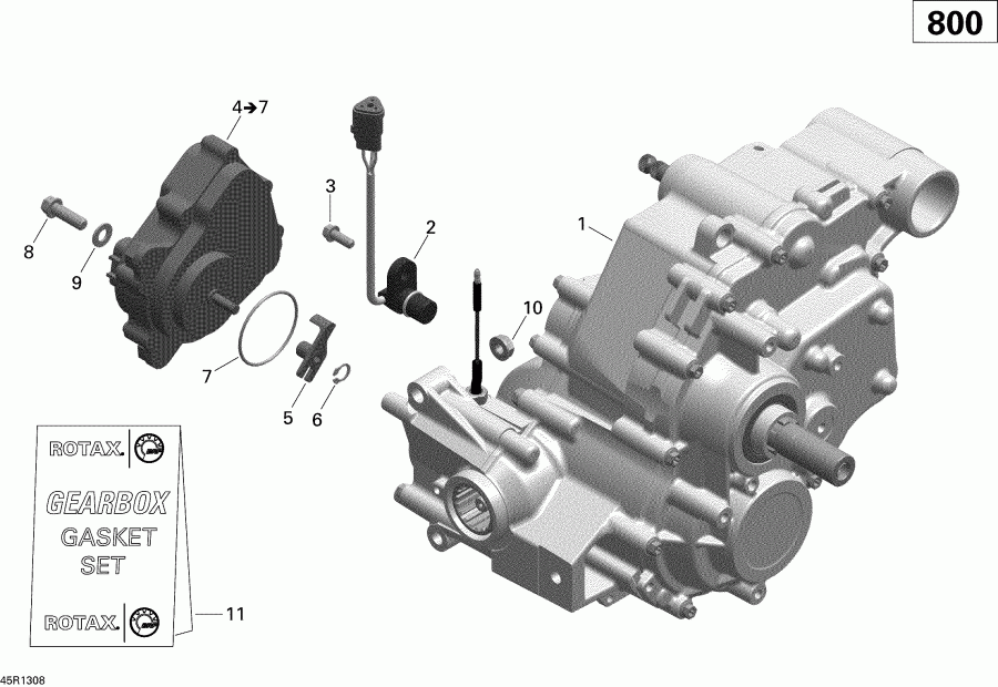  BRP  Outlander MAX 800R EFI, DPS, XT & XT-P, 2013 - Gear Box Assy And 4x4 Actuator