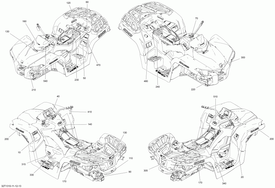  BRP Outlander MAX 800R EFI, DPS, XT & XT-P, 2013  - 