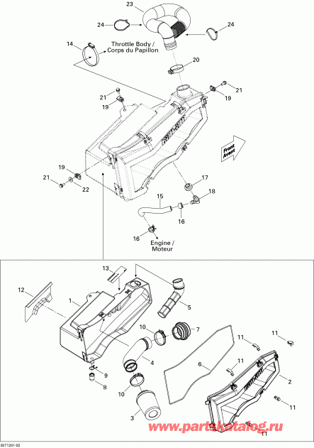    Outlander STD, XT, 400 EFI, 2013 - Air Intake Silencer