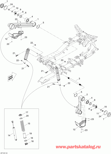 Outlander STD, XT, 400 EFI, 2013 - Rear Suspension