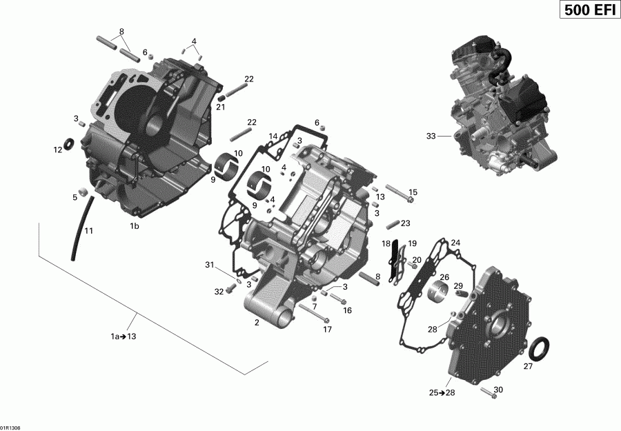 ATV BRP  Renegade 500EFI STD, 2013 - Crankcase