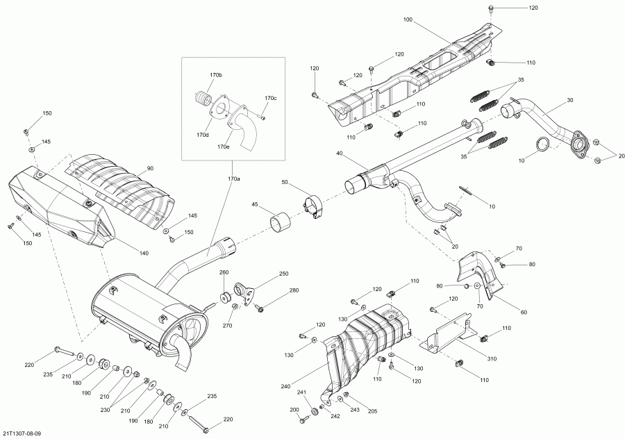 ���������� BRP Renegade 800R EFI STD & XXC, 2013 ������ - Exhaust System