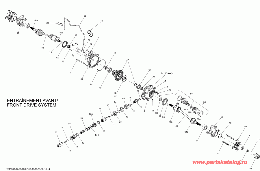 ����������  ������ Renegade 800R EFI STD & XXC, 2013 - Drive System, Front