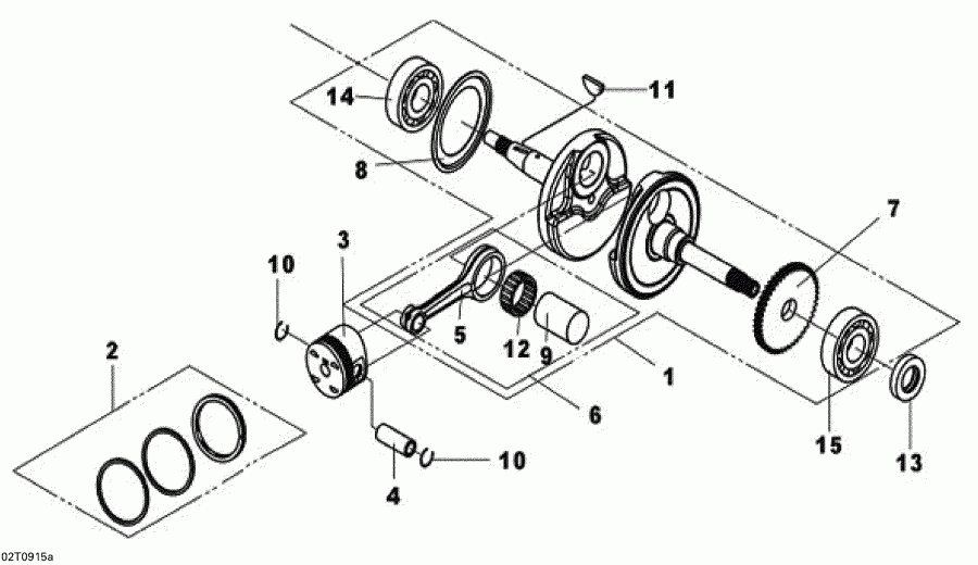  BRP  DS 250 NA, EUR & INT, 2014 - Crankshaft And Pistons