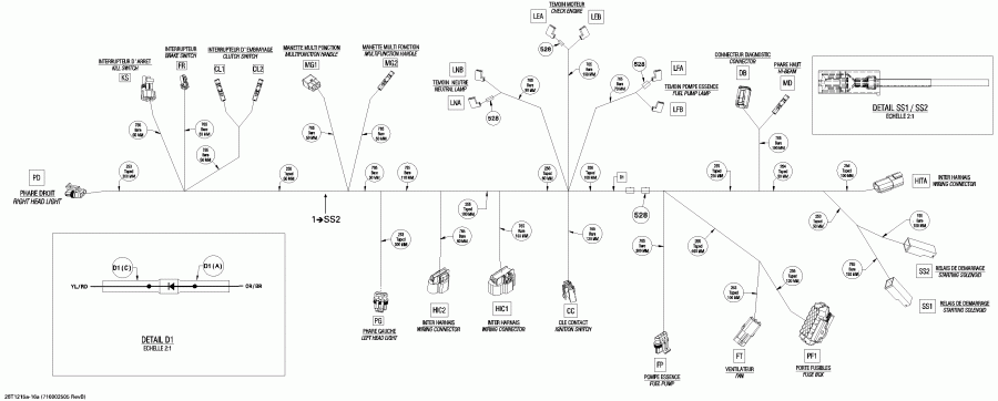   DS 450EFI STD, 2014  - Main Harness Front Section