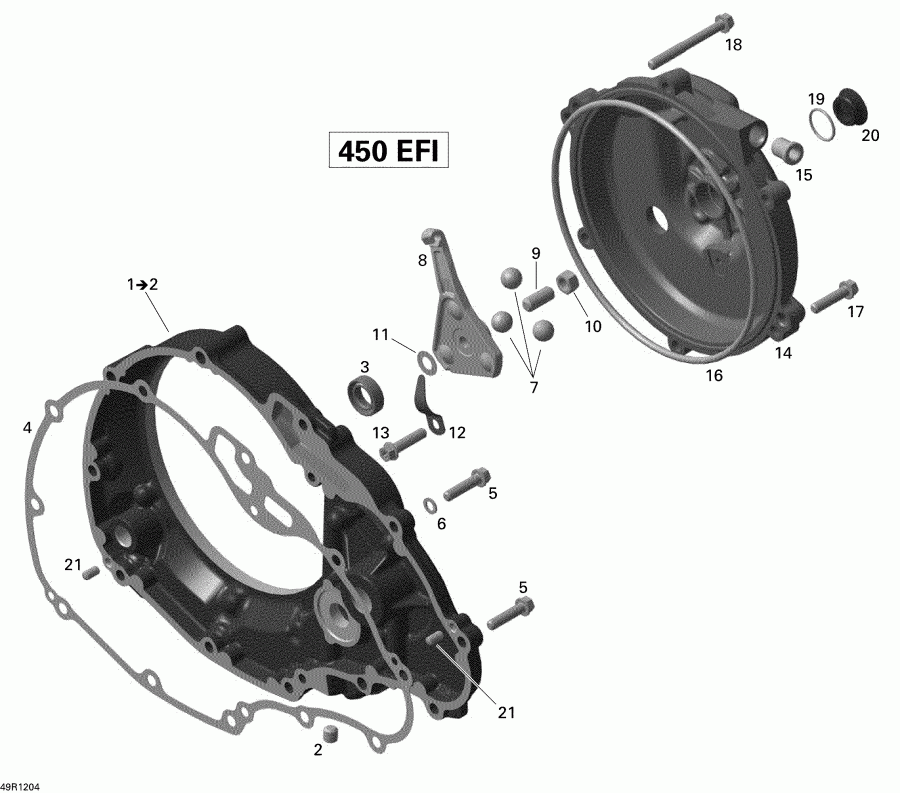   DS 450EFI Xxc, Xmx, 2014 - Clutch Cover