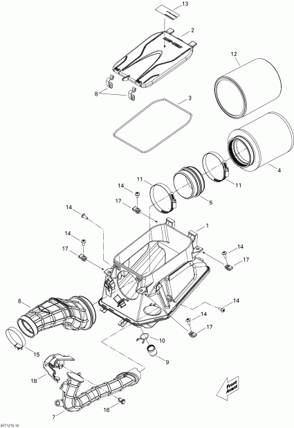  Bombardier DS 450EFI Xxc, Xmx, 2014  - Air Intake Silencer