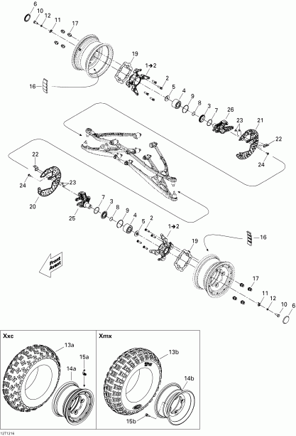 ���������� BRP DS 450EFI Xxc, Xmx, 2014 - Drive System, Front