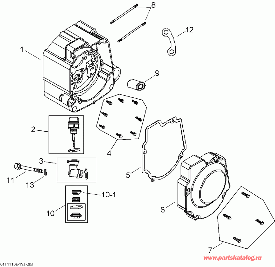BRP DS 90 X Mini, 2014 - Crankcase, Right