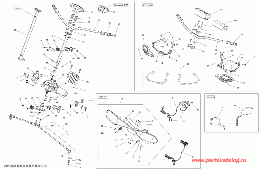    Outlander 1000EFI, DPS, XT & XT-P, 2014 - Steering
