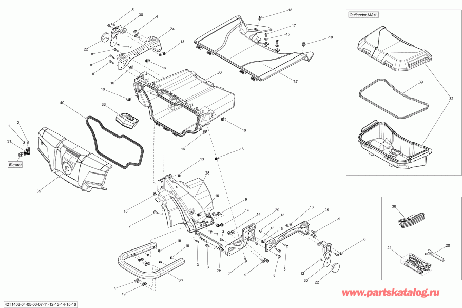 ATV   Outlander 1000EFI XMR, 2014 - Rear Cargo Box