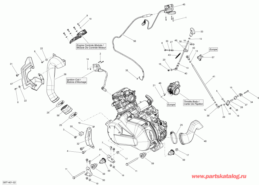 ATV Bombardier Outlander 400 EFI, STD, XT, 2014 - Engine