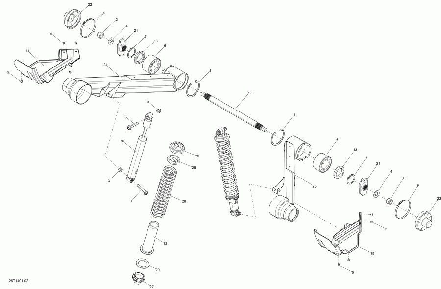   Outlander 400 EFI, STD, XT, 2014 - Rear Suspension