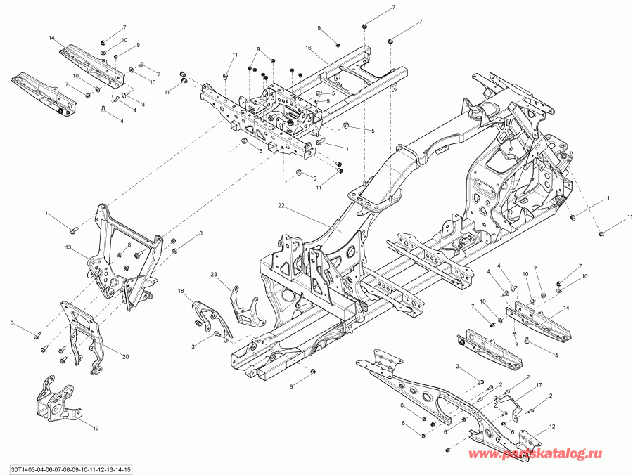 ���������� Bombardier Outlander 500EFI STD, DPS & XT, 2014 ������ - Frame