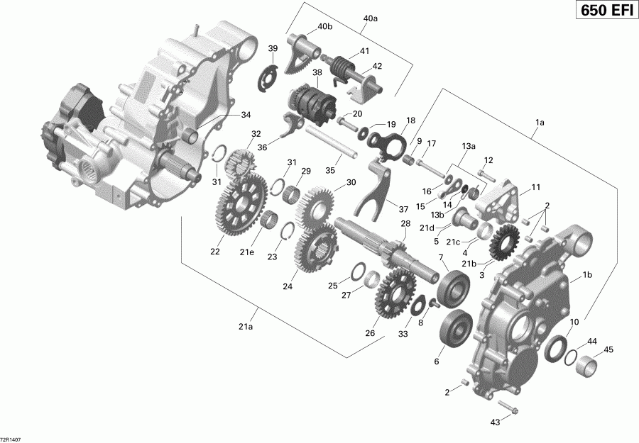 BRP  Outlander 650EFI XMR, 2014 - Gear Box And Components