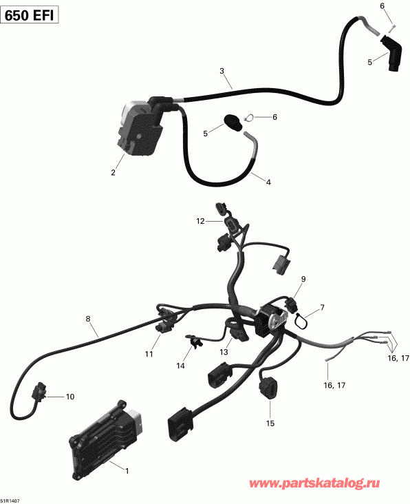   Outlander 650EFI XMR, 2014 - Engine Harness And Electronic Module Outlander Xmr