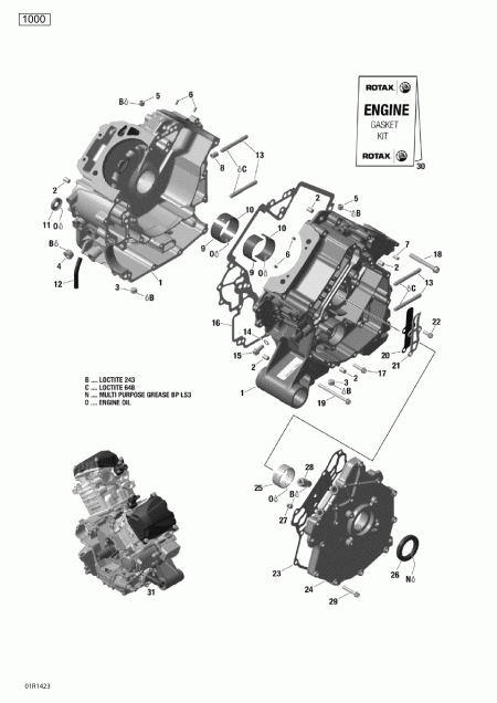 ������������ BRP ������ Outlander 6x6 (International & T3), 2014 - 01r1423