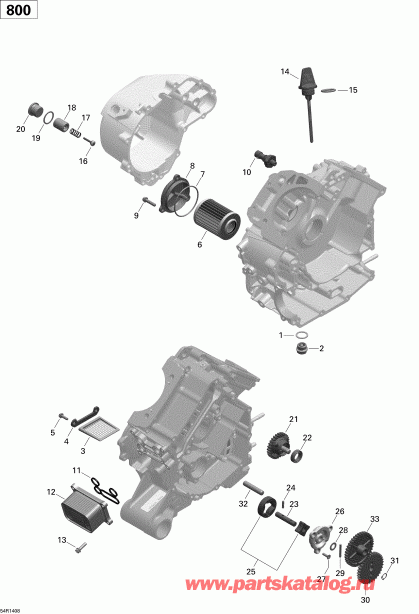 ATV BRP Outlander 800R EFI, STD, DPS, XT & XT-P, 2014 - Engine Lubrication