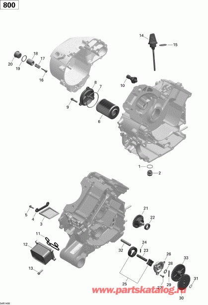 Bombardier Outlander 800R EFI, STD, DPS, XT & XT-P, 2014  - Engine Lubrication