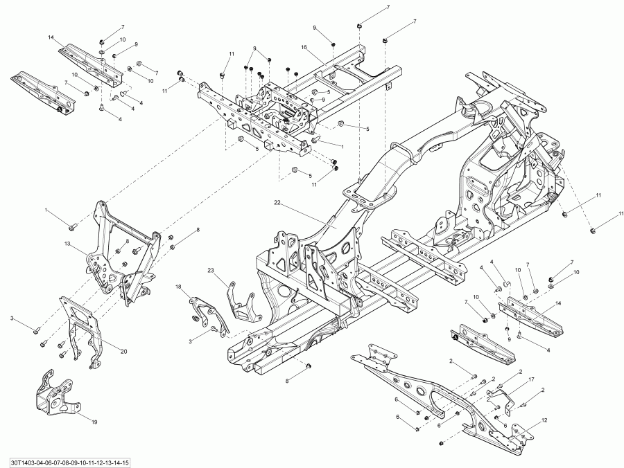 ����������  Outlander MAX 1000EFI, DPS, XT & XT-P, 2014 ������ - Frame
