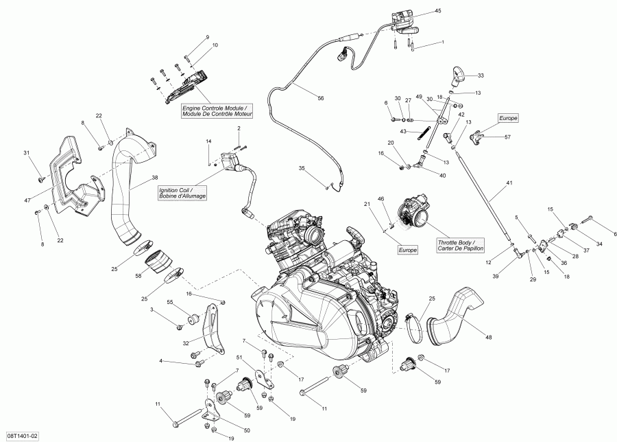 BRP Outlander Max 400 EFI, STD, XT, 2014 - Engine