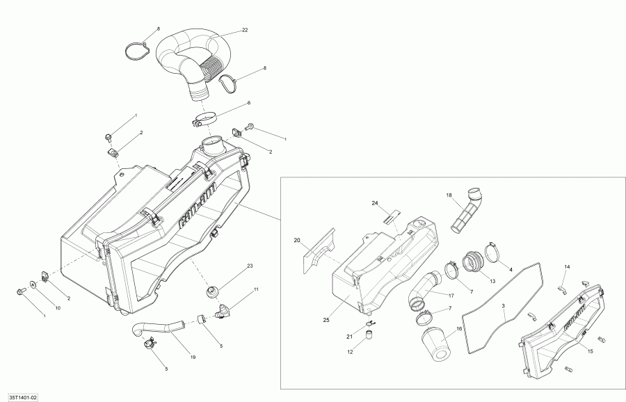   Outlander Max 400 EFI, STD, XT, 2014 - Air Intake Silencer