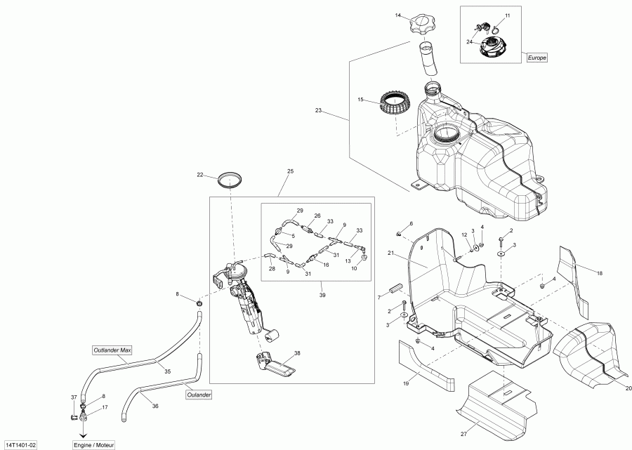  Outlander Max 400 EFI, STD, XT, 2014 -  