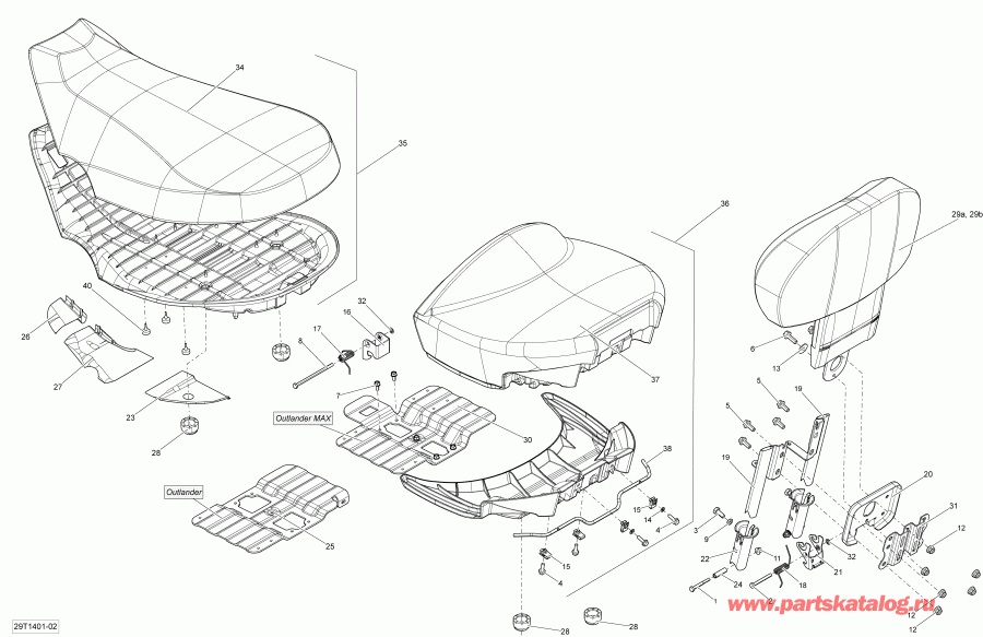 ����������  Outlander Max 400 EFI, STD, XT, 2014 ������ - Seat