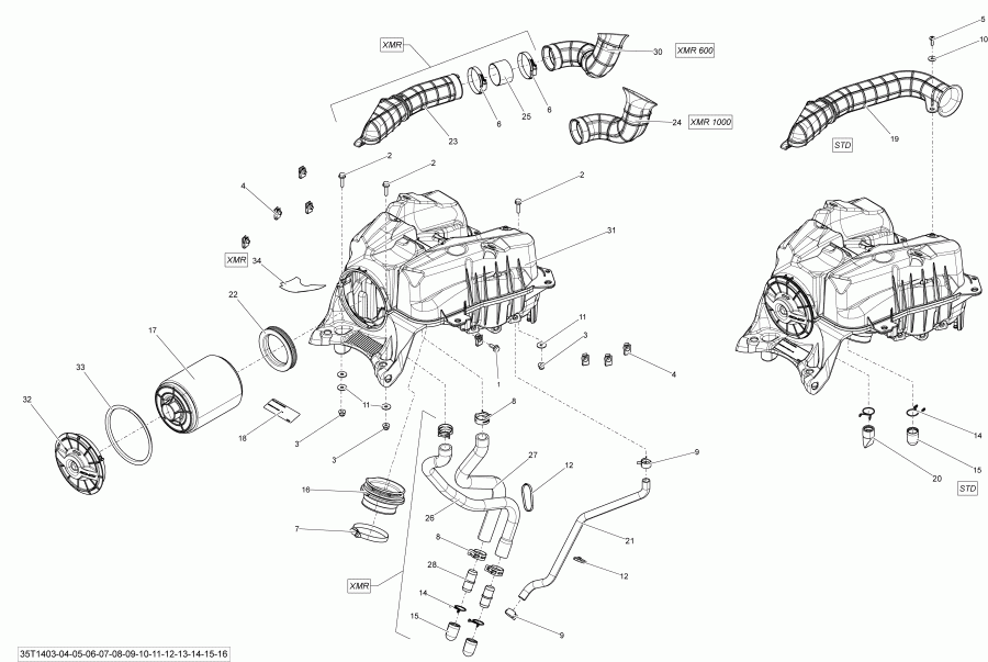 ATV BRP Outlander MAX 500EFI STD, DPS & XT, 2014  - Air Intake