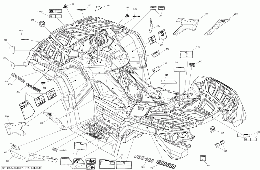 BRP Outlander MAX 500EFI STD, DPS & XT, 2014 - 