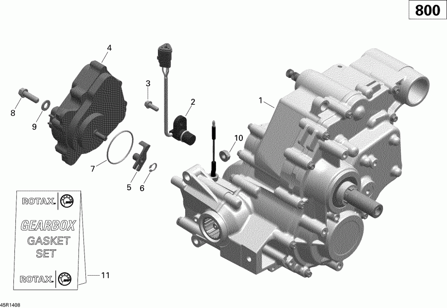 Outlander MAX 800R EFI, DPS, XT & XT-P, 2014  - Gear Box Assy And 4x4 Actuator