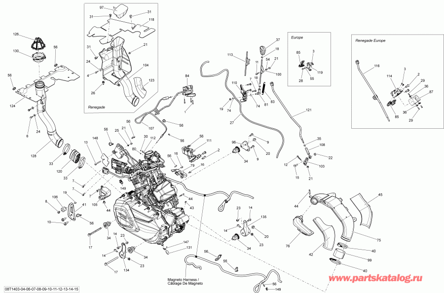 ���������� BRP Renegade 500EFI STD, 2014 - Engine