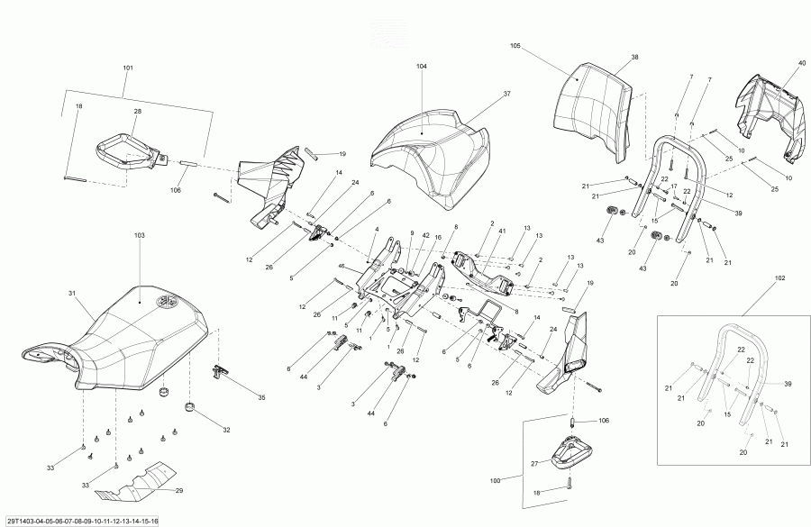  BRP Renegade 500EFI STD, 2014  - Seat