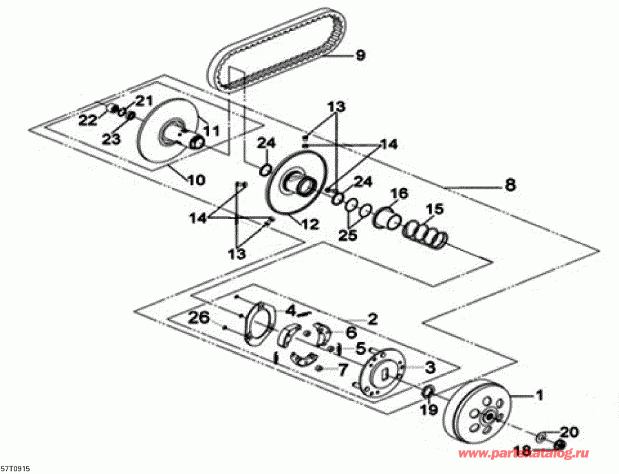  BRP  DS 250 NA & INT, 2015 - Driven Pulley