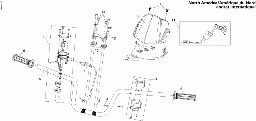 ATV Bombardier DS 250 NA & INT, 2015 - Handlebar North America, International