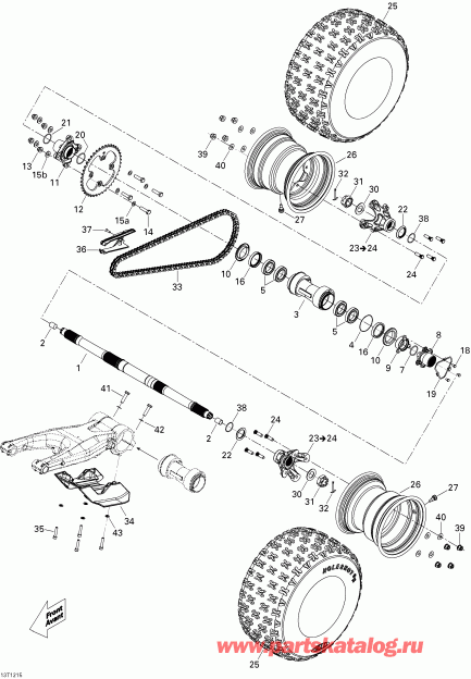 BRP DS 450EFI STD, 2015 - Drive System, Rear