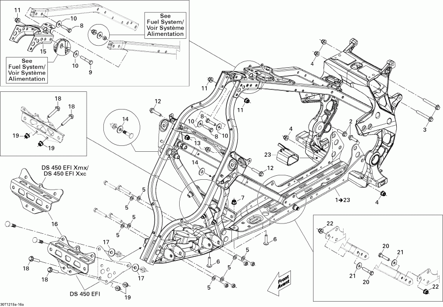  BRP DS 450EFI STD, 2015  - Frame, System 1