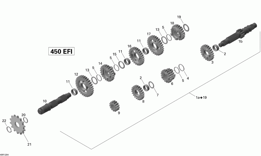 BRP ������ DS 450EFI Xxc, Xmx, 2015 - Gear Box