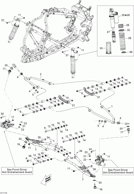   DS 450EFI Xxc, Xmx, 2015 - Front Suspension Xmx