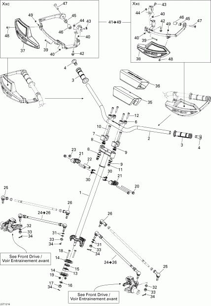  BRP DS 450EFI Xxc, Xmx, 2015  - Steering