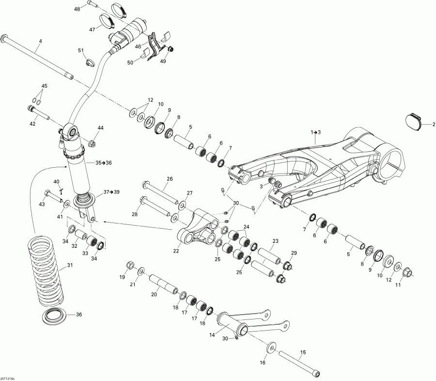 ����������� DS 450EFI Xxc, Xmx, 2015 - Rear Suspension Xmx