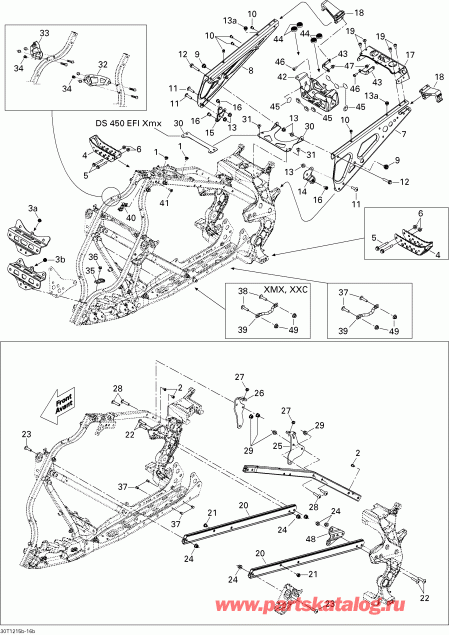 BRP DS 450EFI Xxc, Xmx, 2015 - Frame, System 2