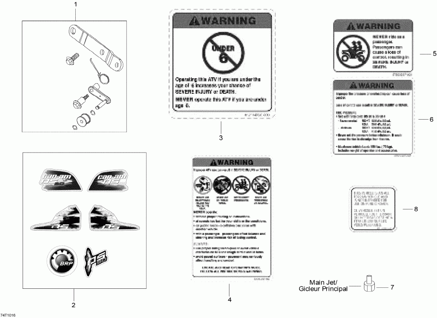 ATV BRP DS 90 Mini, 2015 - Accessories And Decals