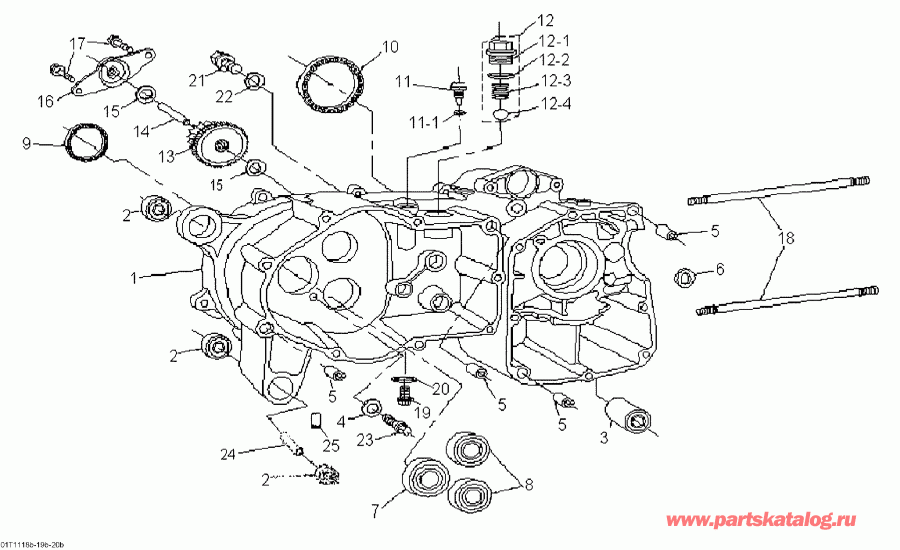 ATV BRP  DS 90 X Mini, 2015 - Crankcase, Left