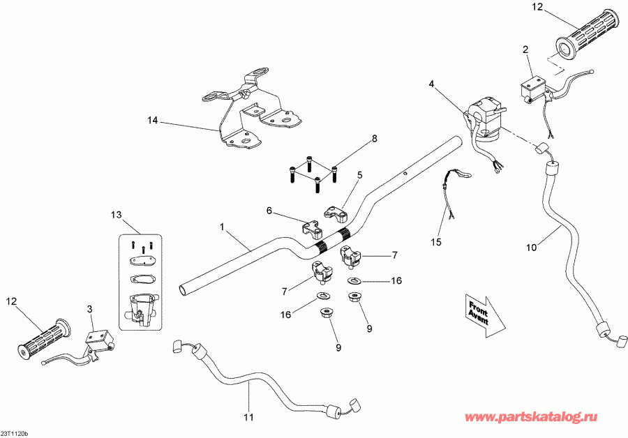  BRP DS 90 X Mini, 2015 - Handlebar