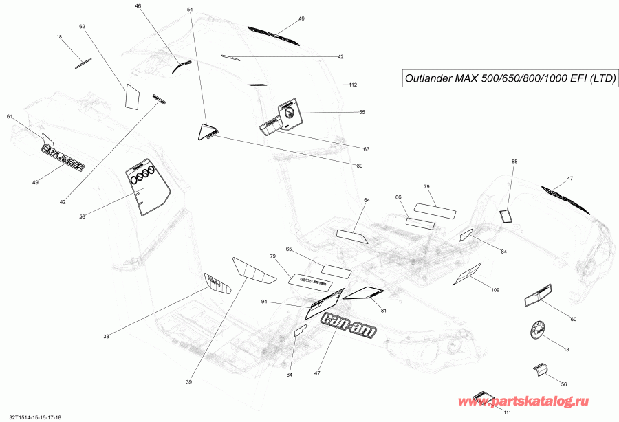  BRP  Outlander MAX 650 EFI, 2015 - 32t1515