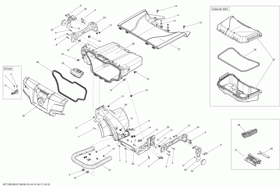  BRP  Outlander MAX 650 EFI, 2015 - 42t1515