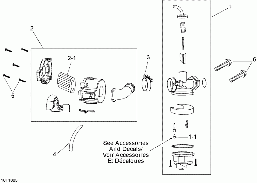  BRP DS 90, 2016 - Carburetor And Air Cleaner